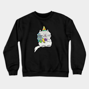 Gray birthday cat Crewneck Sweatshirt